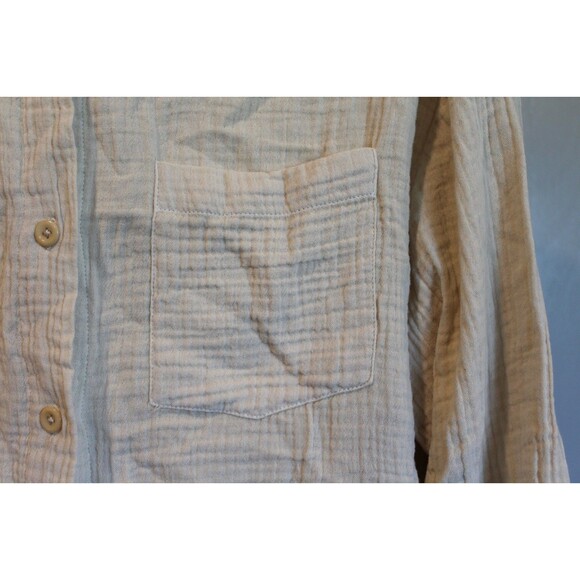 MATE The Label 100% Organic Cotton Gauze Button Down‎ Shirt NATURAL SZ XL NWT - Picture 6 of 10